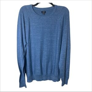 J. Crew Men's 100% cotton long sleeve casual career Blue Sweater size Large